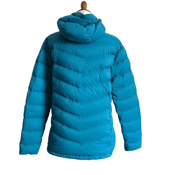 Eddie Bauer Teal Down Hooded Puffer Jacket Women’s Large 80/20 Packable Gorpcore - Picture 3 of 13